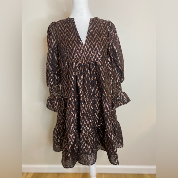 TUCKERNUCK Pomander Place Metallic Ikat Kenzo Dress NWT Size XS - Picture 8 of 16
